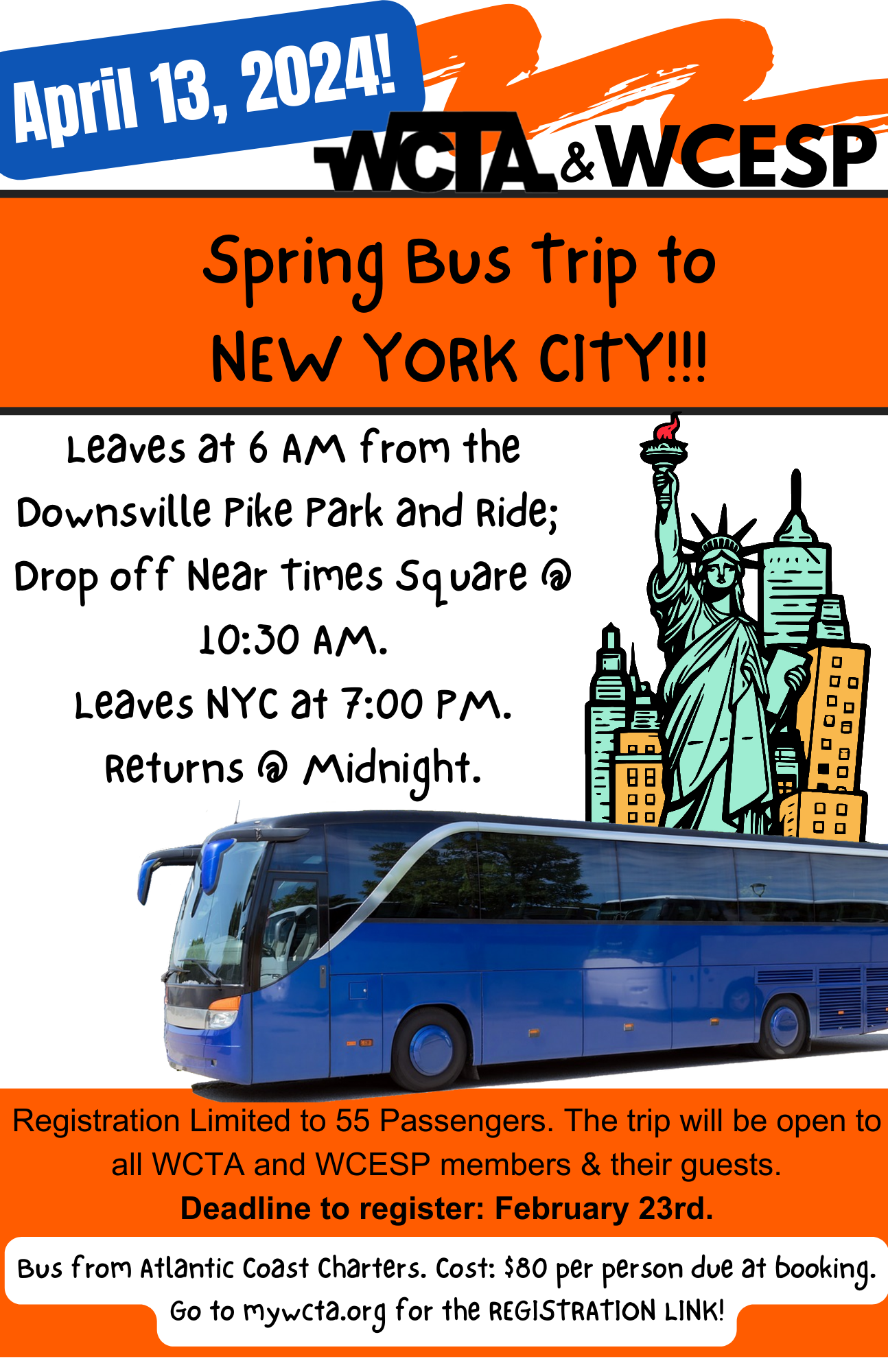 NYC Spring Bus Trip Flyer