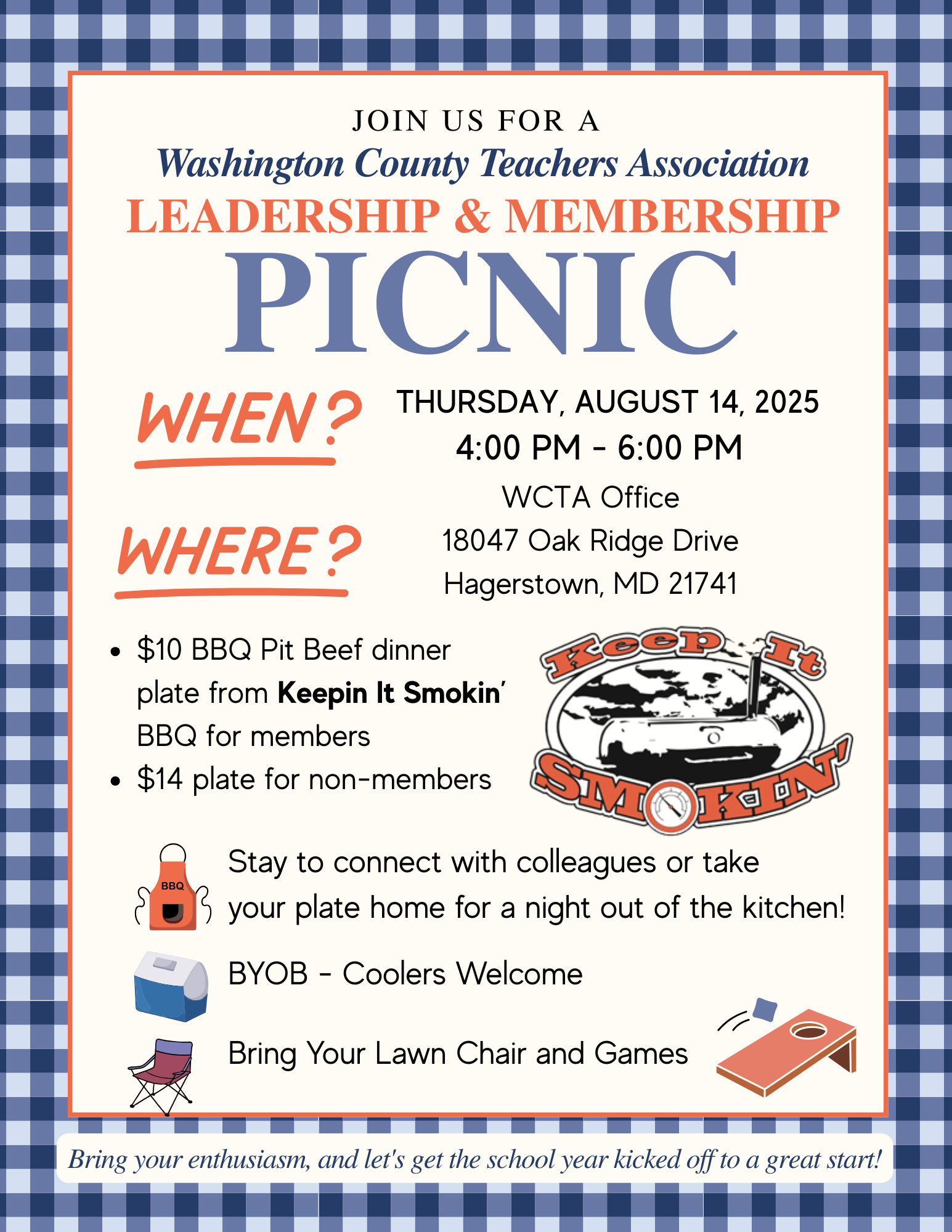 August 14 WCTA Membership Picnic