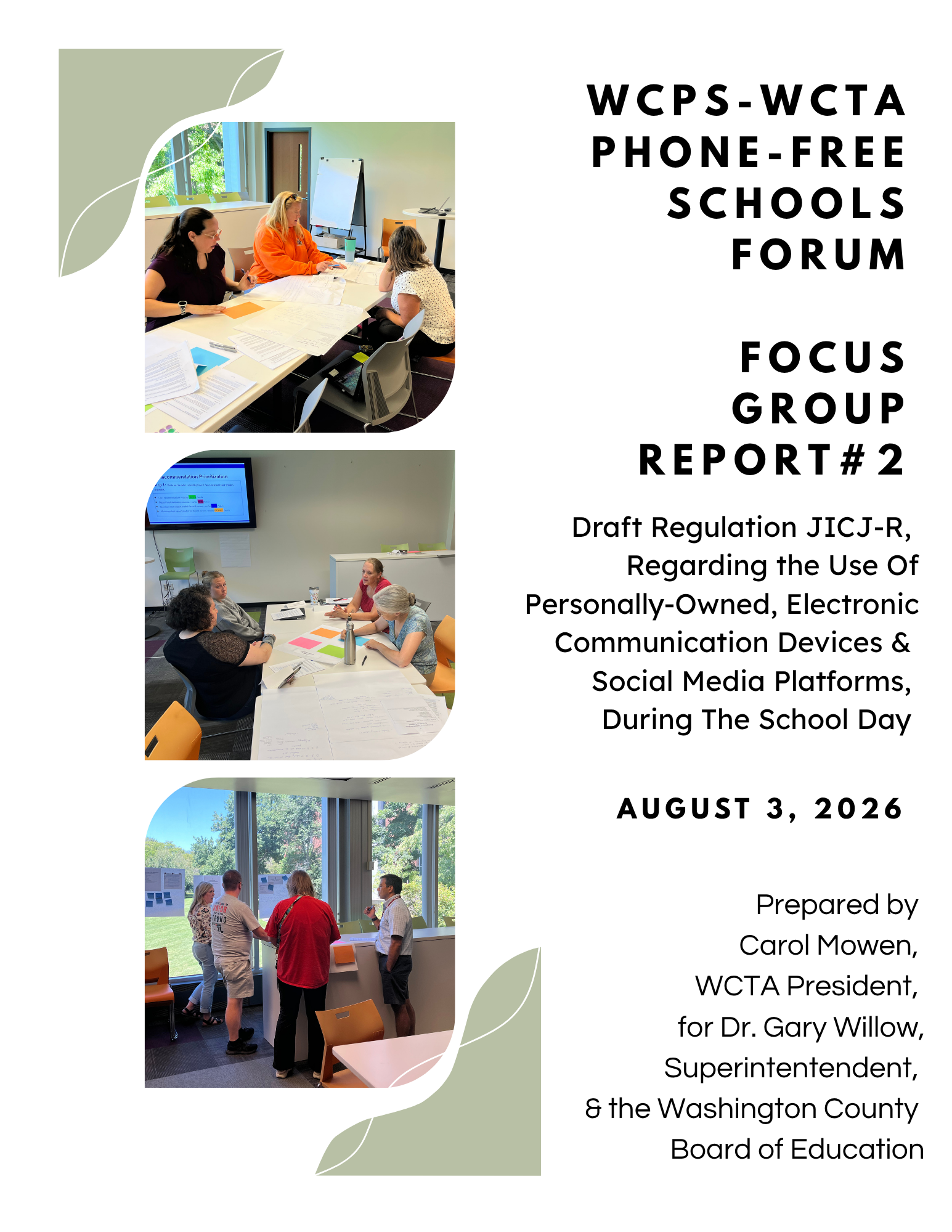 Copy of Title Page for Focus Group Report